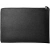 HP Spectre 13.3" Premium Black Leather Laptop Sleeve with Zipper & Soft Interior