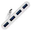 TEKshop Light and Portable USB-C to USB-3.0 x4 Hub in White