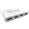 TEKshop Light and Portable USB-C to USB-3.0 x4 Hub in White