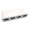 TEKshop Light and Portable USB-C to USB-3.0 x4 Hub in White