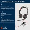 Poly Blackwire 5220 USB-C Headset with USB-A Adapter On Ear Headphones + Mic