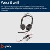 Poly Blackwire 5220 USB-C Headset with USB-A Adapter On Ear Headphones + Mic