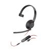 Poly Blackwire 5210 USB C Monaural Headset With Inline Mic Controls