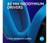 Logitech G535 Wireless Headset 40mm Drivers Memory Foam Earcups - Black & Blue