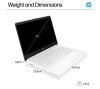 HP 14-dq6500na 14" HD Laptop Intel N150 4GB RAM 128GB White