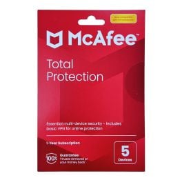 McAfee Total Protection - 1 Year Subscription 5 Devices | Anti-Virus & Online Safety MTP21UAG5RAAB