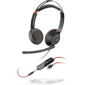 Poly Blackwire C5220 Wired Dual-Ear Headset with Boom Mic USB-C/AUX 3.5mm 207576-201