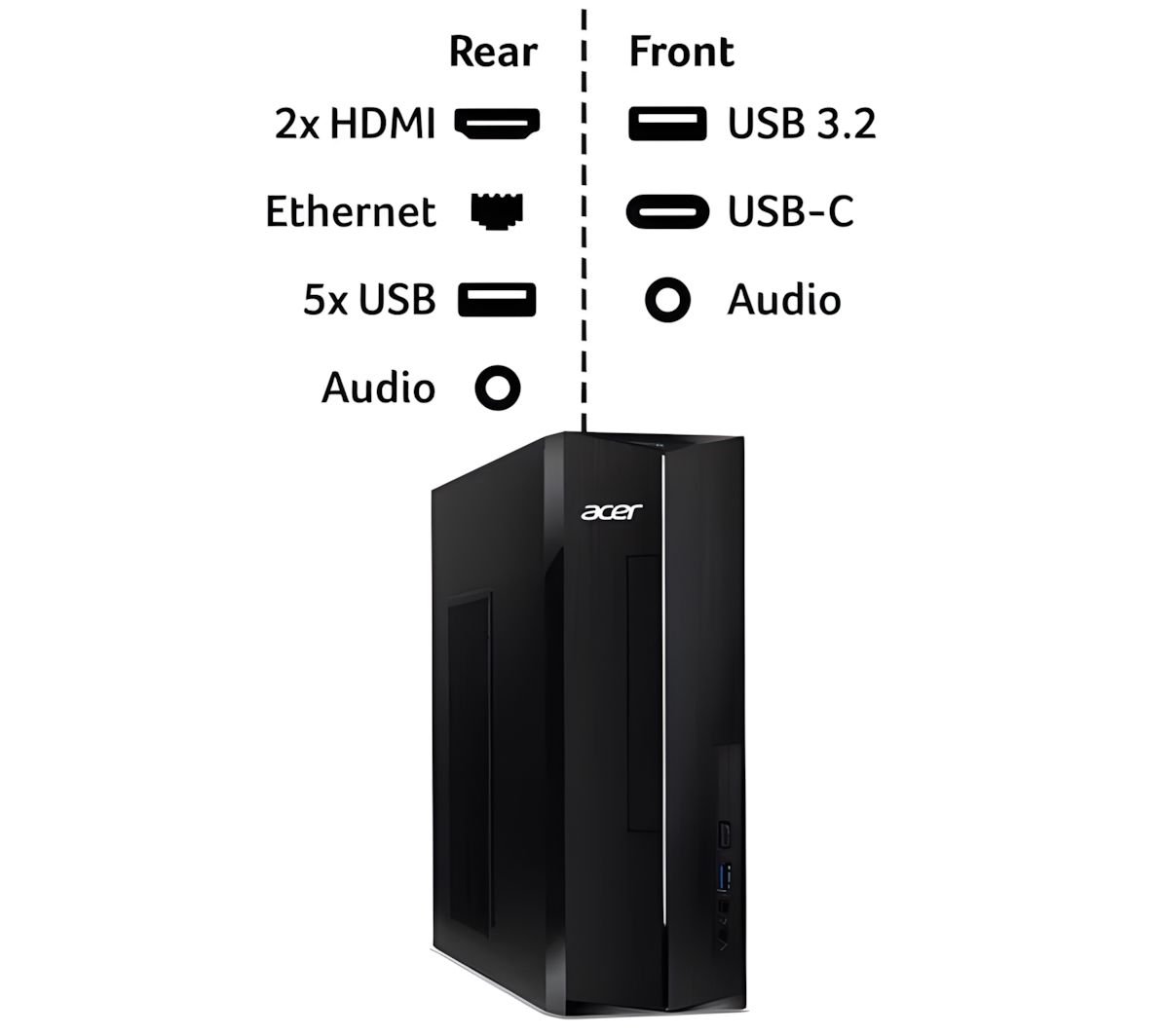 Acer Aspire XC-1780 SFF Desktop Intel Core i5 8GB RAM 512GB SSD Black
