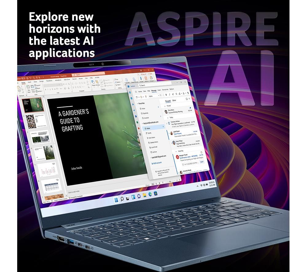 Acer Aspire 14 AI 14" Snapdragon X X1-26-100 16GB RAM 512GB SSD Win 11 Home Blue