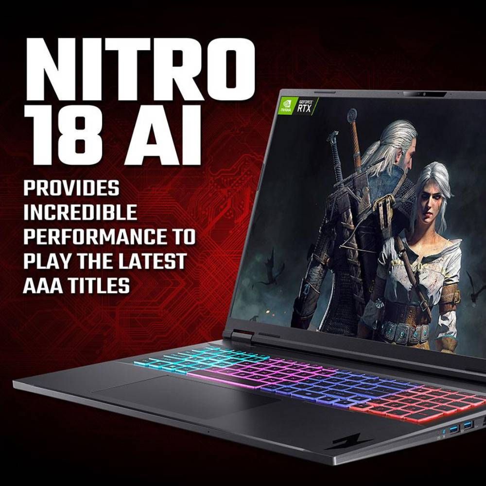 Acer Nitro 18 AI 18" Gaming Laptop AMD Ryzen 9 16GB RAM 1TB SSD RTX 5070 Ti