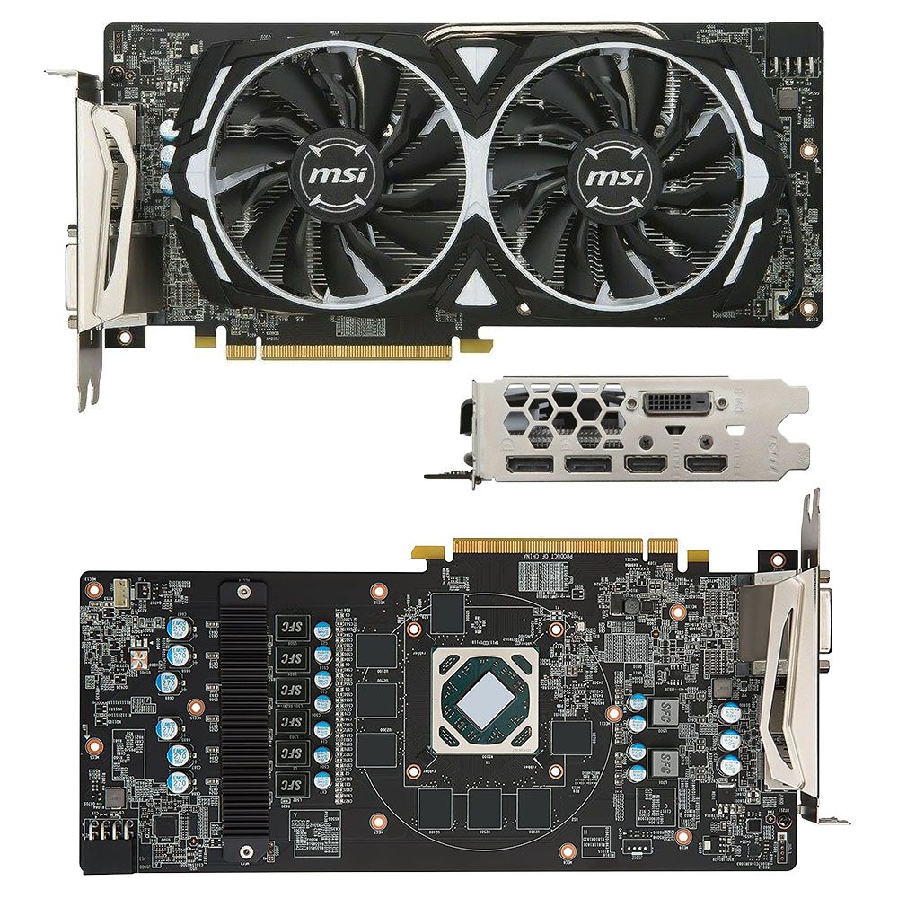 MSI AMD Radeon RX 580 ARMOR 8GB OC HDMI DVI DP Graphics Card 