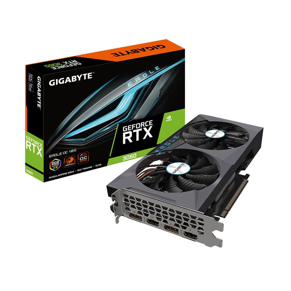 Gigabyte GeForce RTX 3060 Eagle OC 12GB GDDR6 Rev 2.0 Ampere Graphics Card