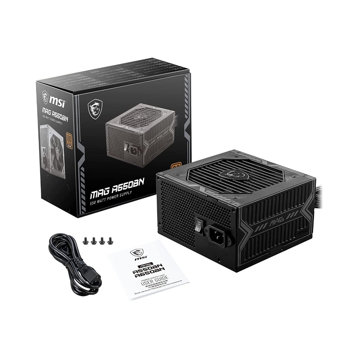 MSI MAG A550BN 550W Power Supply 80+ Bronze Non-Modular