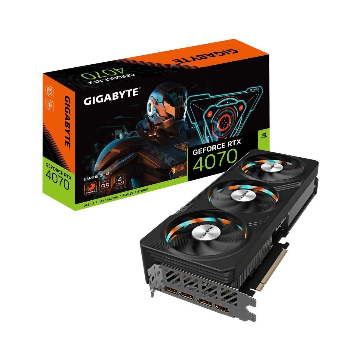 Gigabyte RTX 4070 Gaming OC 12GB Memory Graphics Card RGB Lighting Black