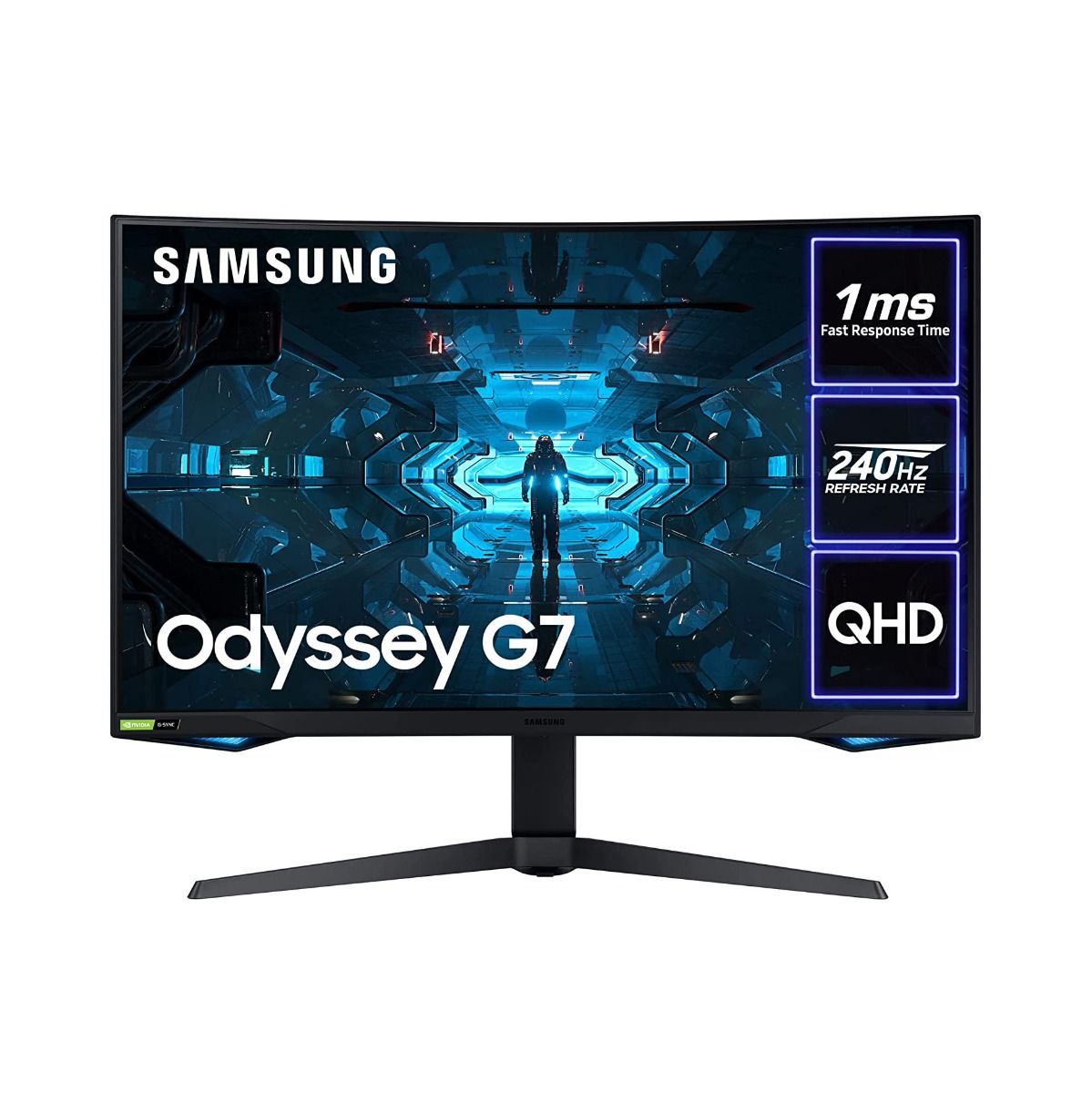 Samsung Odyssey G75T 27" Quad HD Curved Gaming Monitor 240Hz 1ms Black