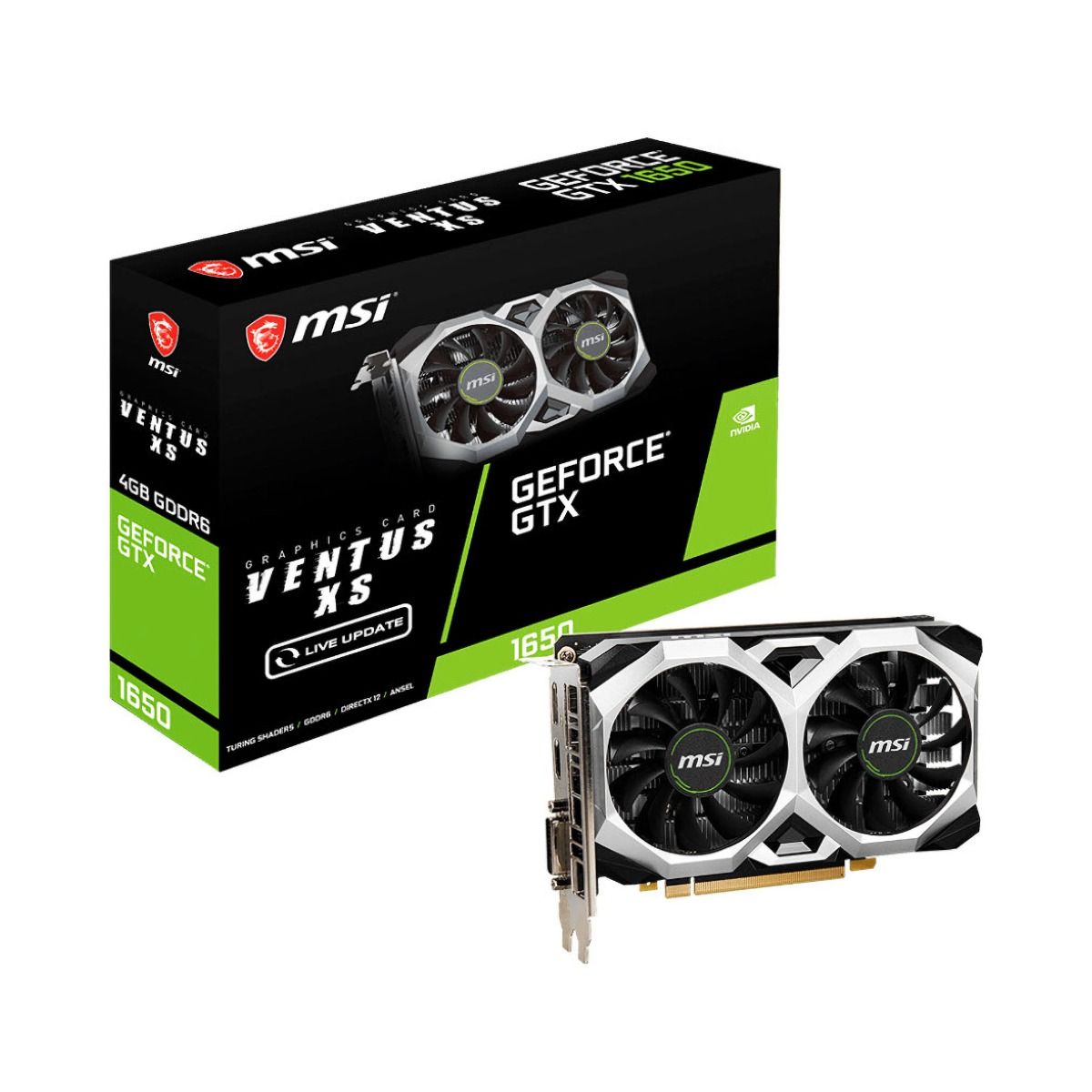 MSI GTX 1650 D6 VENTUS XS V1 4GB GDDR6 Gaming Graphics Card HDMI DisplayPort