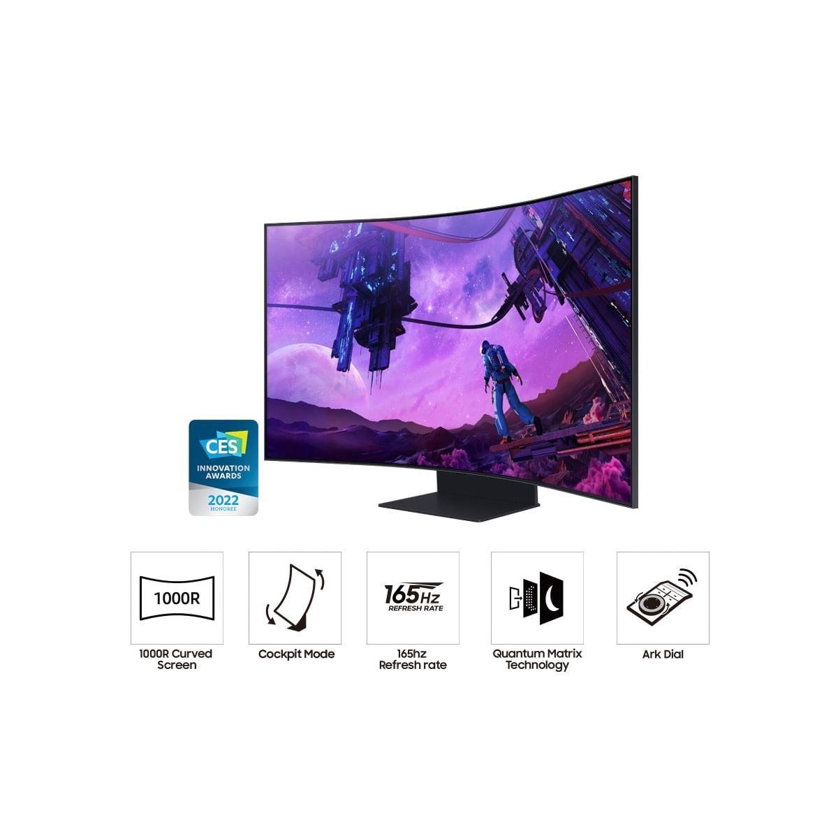 Samsung Odyssey Ark 55" Ultra HD 4K 165Hz Smart Gaming Monitor Mini LED 1ms HDR