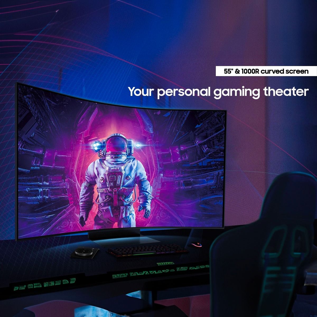 Samsung Odyssey Ark 55" Ultra HD 4K 165Hz Smart Gaming Monitor Mini LED 1ms HDR