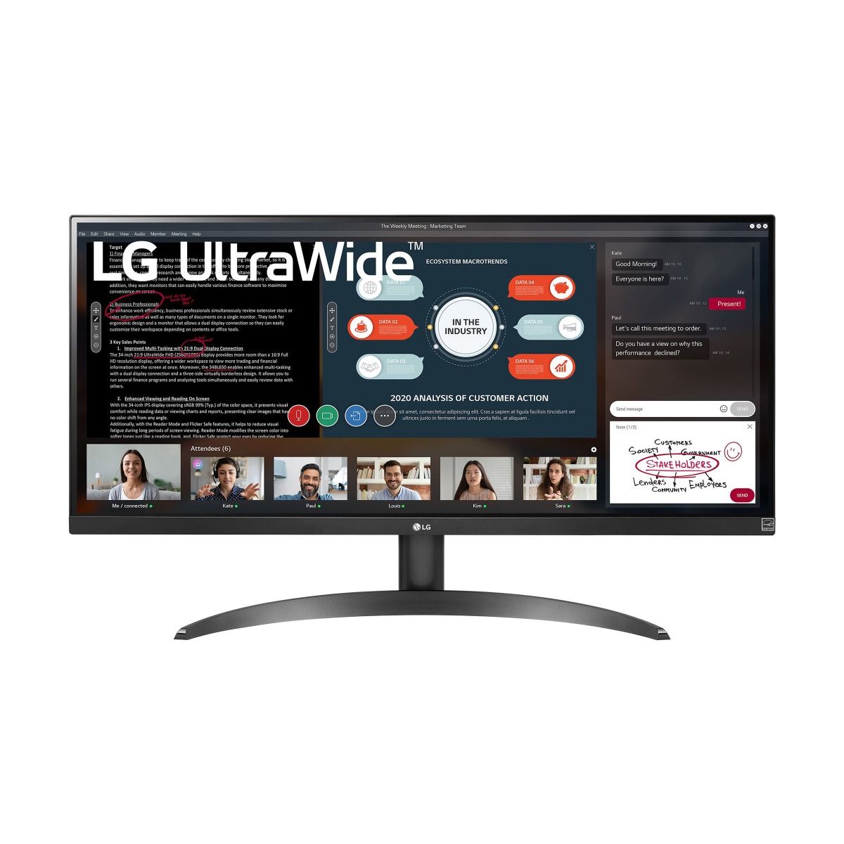 LG UltraWide 29" Full HD HDR10 21:9 IPS Monitor 75Hz 5ms AMD FreeSync HDMI Black