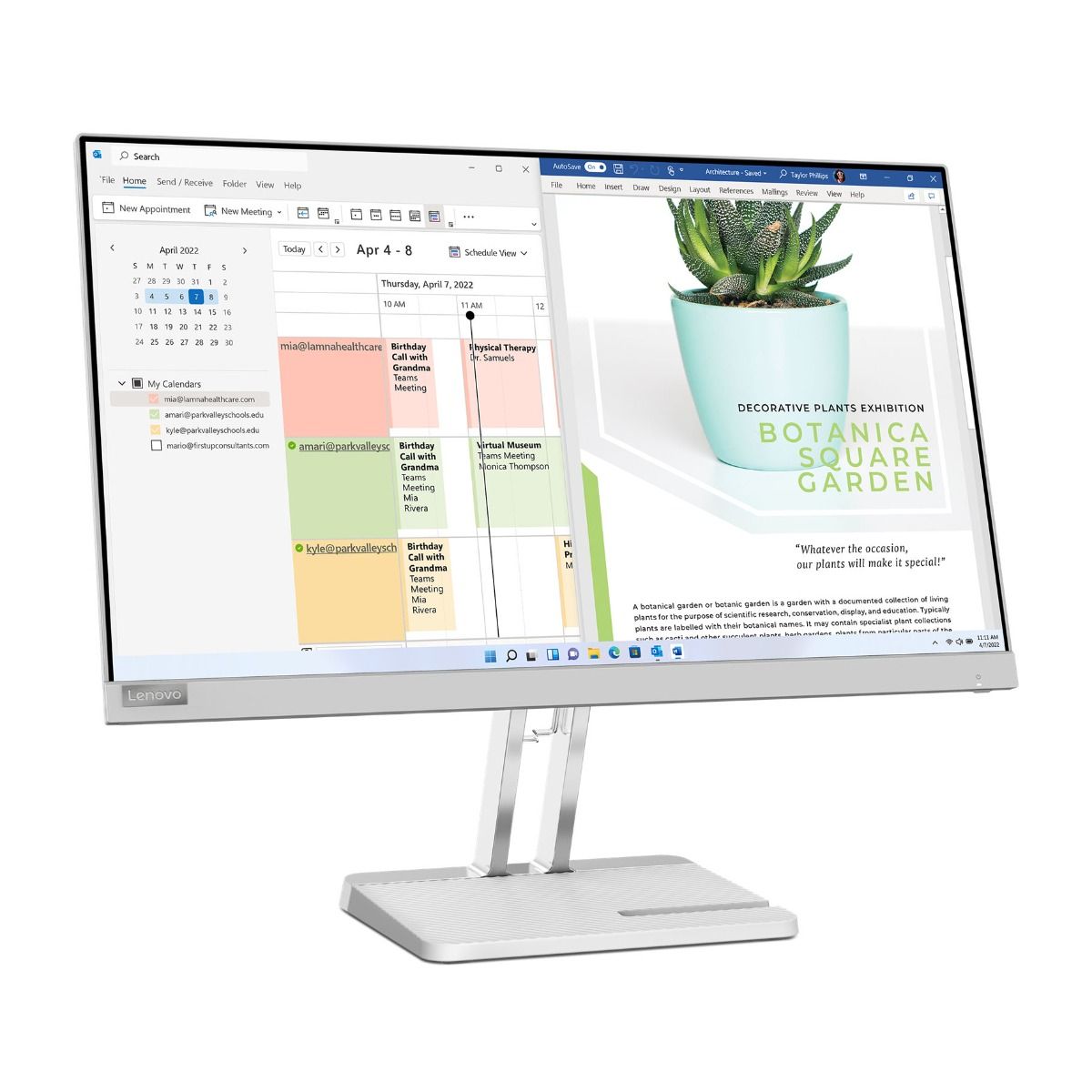 Lenovo L24e-40 23.8" Full HD Monitor 100Hz 4ms FreeSync IPS HDMI VGA Cloud Grey