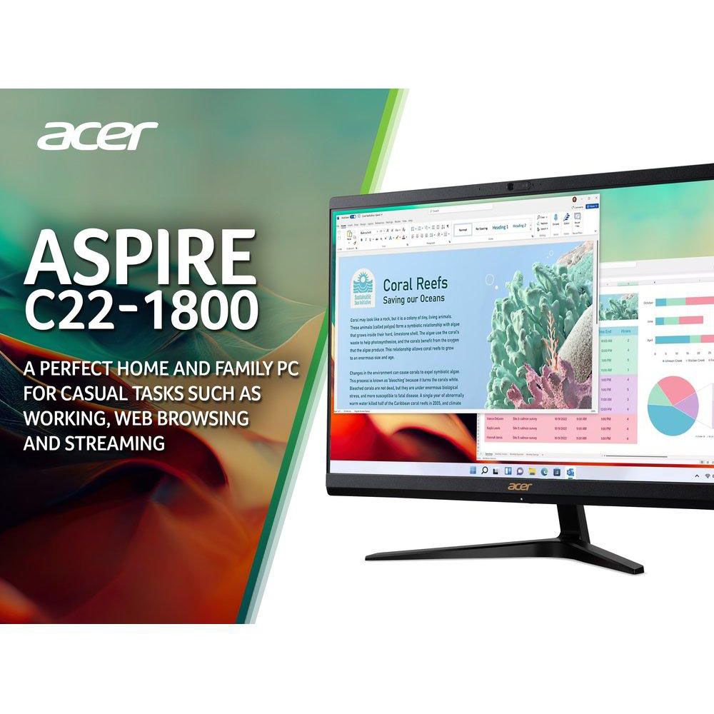 Acer Aspire C22-1800 All-in-One Desktop PC Intel i3 13th Gen 8GB RAM 512GB SSD
