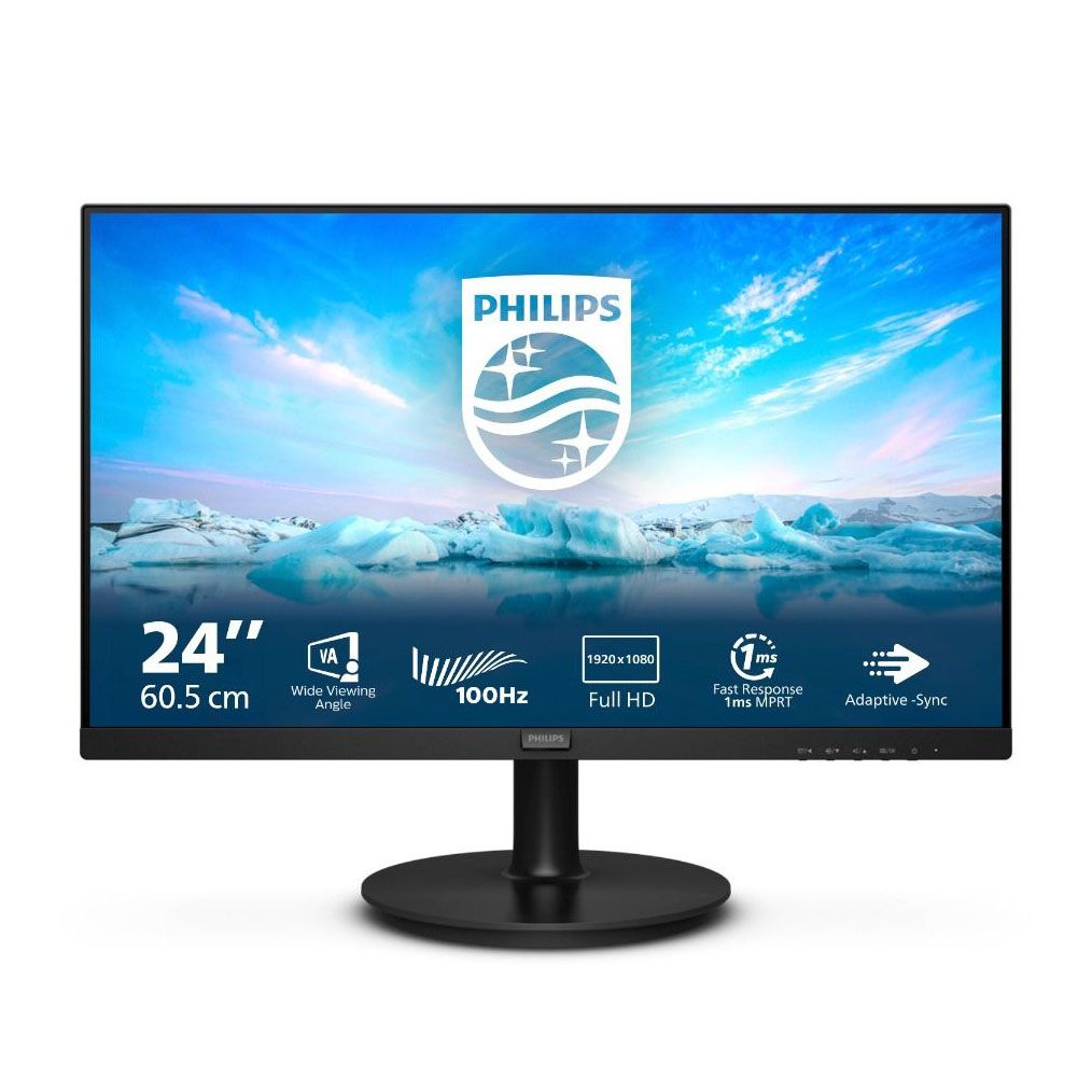 Philips V Line 241V8LAB/00 23.8" Full HD Monitor 100Hz 4ms HDMI VGA - Speakers