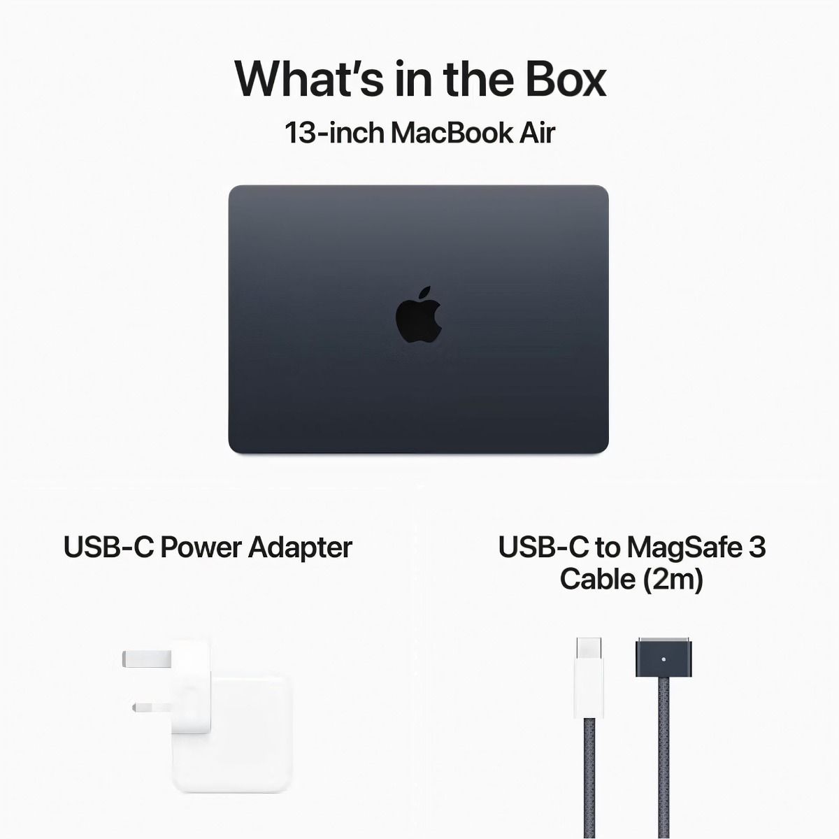 Apple MacBook Air 13.6" Laptop QHD Retina M3 8GB RAM 256GB SSD MacOS Midnight Blue