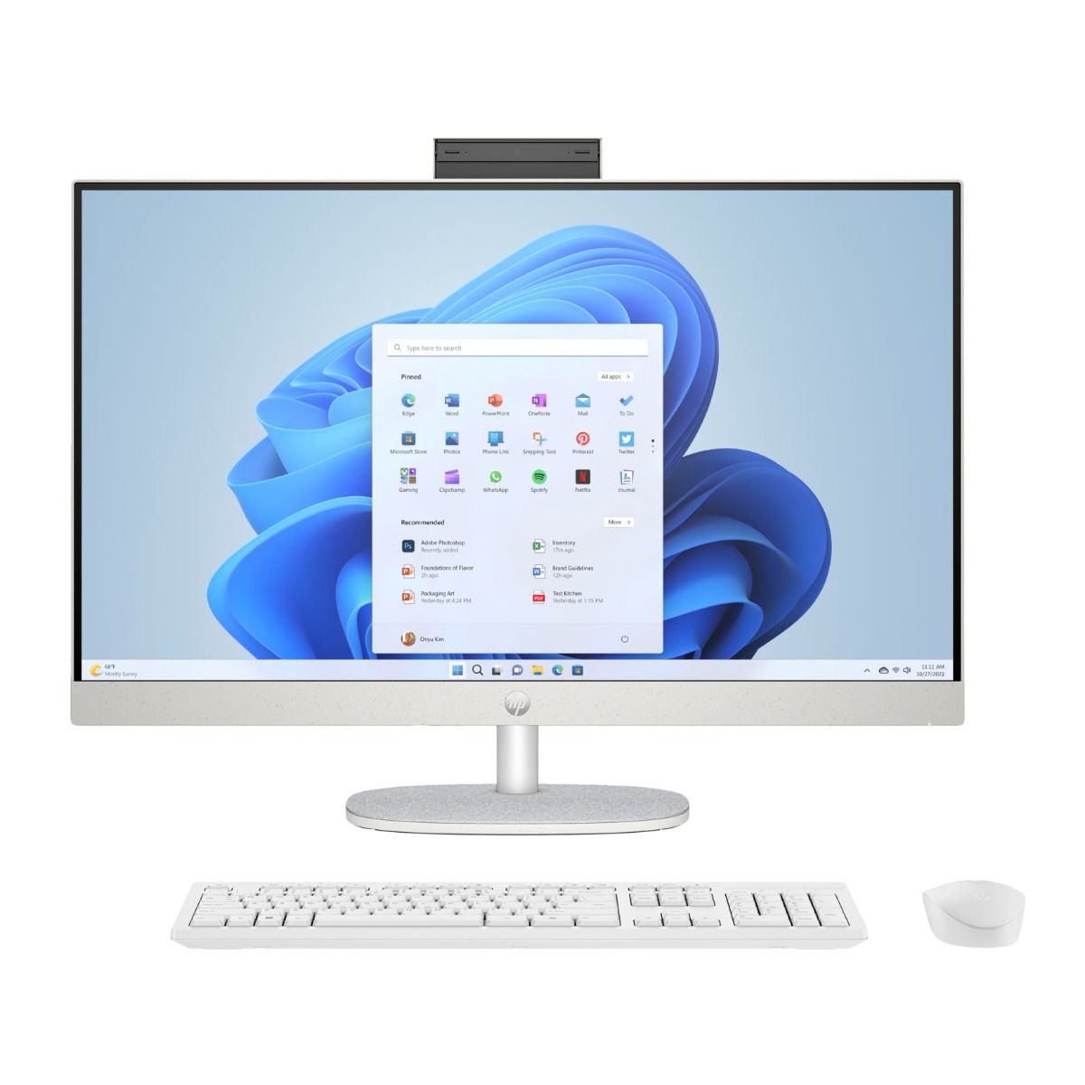 HP 27-cr0032na 27" All-in-One Desktop PC AMD Ryzen 7 16GB RAM 1TB SSD White