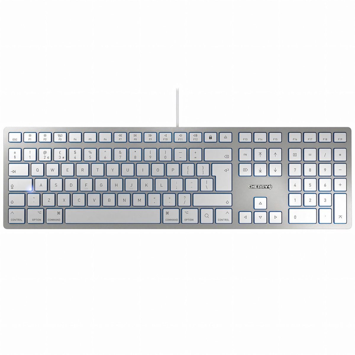 Cherry KC 6000 Slim 1.8m Wired MAC Compatible Keyboard UK QWERTY - Silver