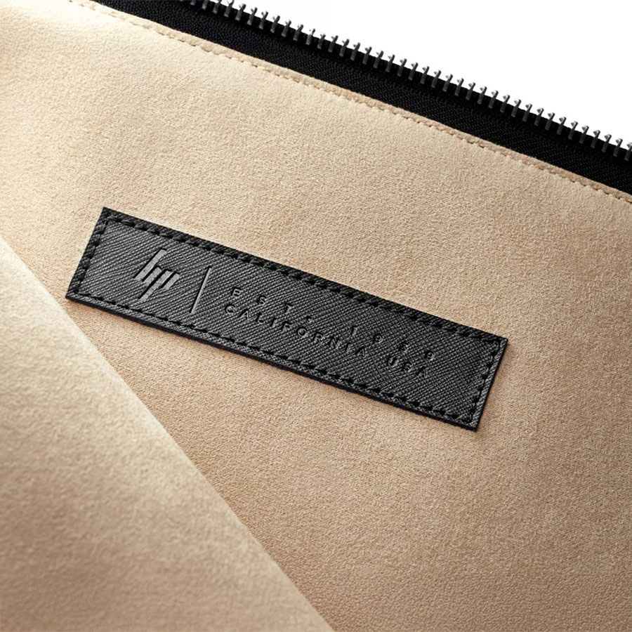 HP Spectre 13.3" Premium Black Leather Laptop Sleeve with Zipper & Soft Interior