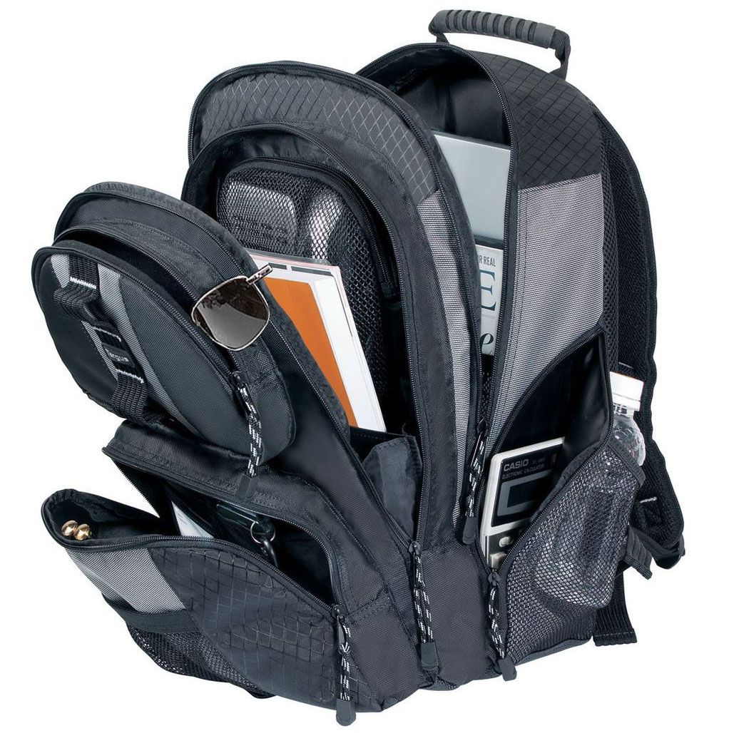 Targus 16" Three Compartment Sport Laptop Backpack with Side Storage Black / Silver