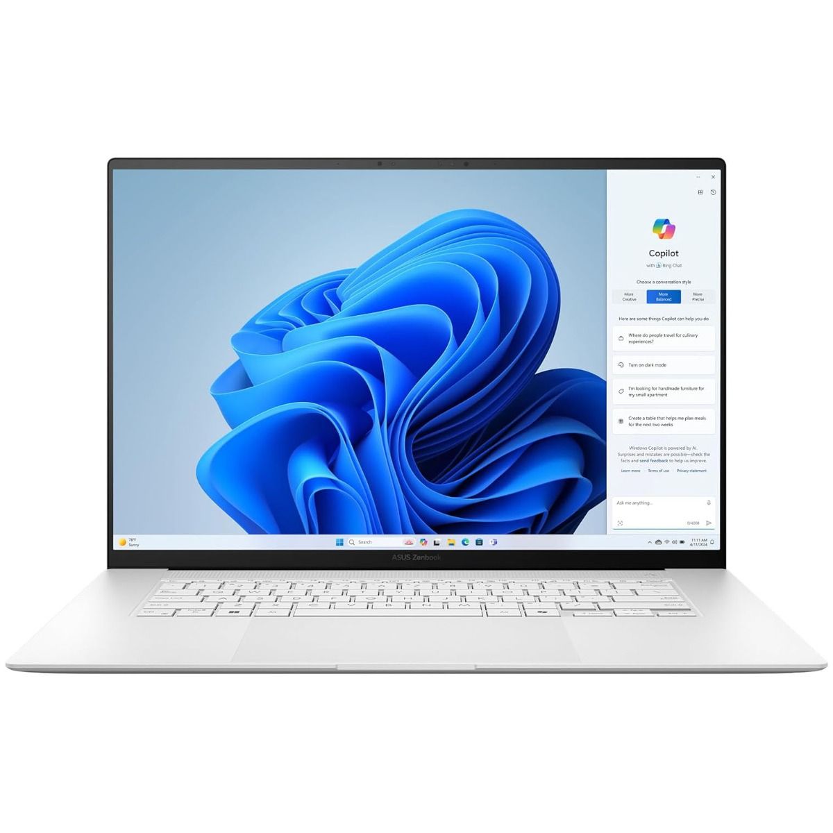 ASUS Zenbook S 16" UM5606 OLED Touch Laptop Ryzen AI 9 32GB RAM 1TB SSD White