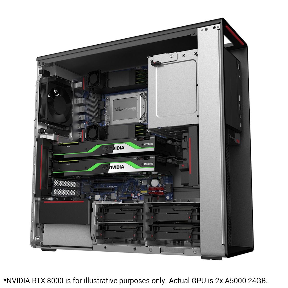 Lenovo ThinkStation P620 Tower Desktop Threadripper Pro 128GB RAM 4TB SSD 2x RTX A5000