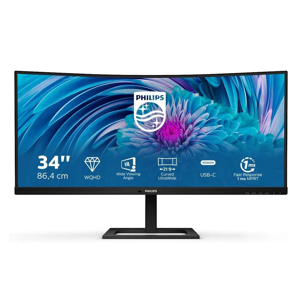 Philips E Line 346E2CUAE/00 34" WQHD Curved Monitor 21:9 100Hz 4ms DisplayPort