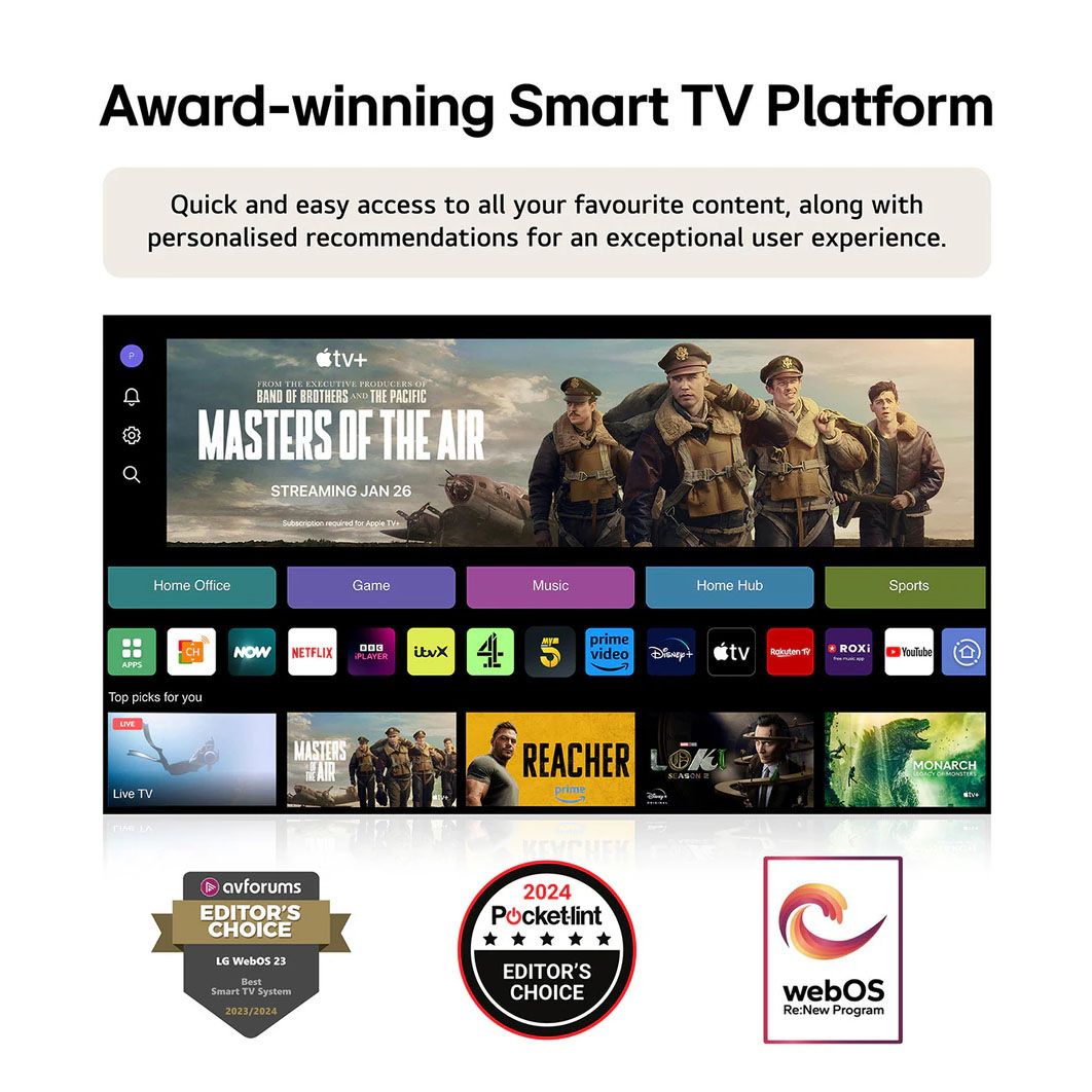 LG QNED80 43" AI 4K Ultra HD UHD Smart TV HDR10 QNED Colour Television 2024