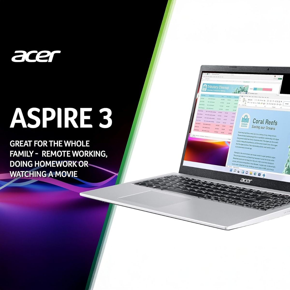 Acer Aspire 3 15.6" A315-35-P4ZS Laptop Intel Pentium 8GB RAM 256GB Silver
