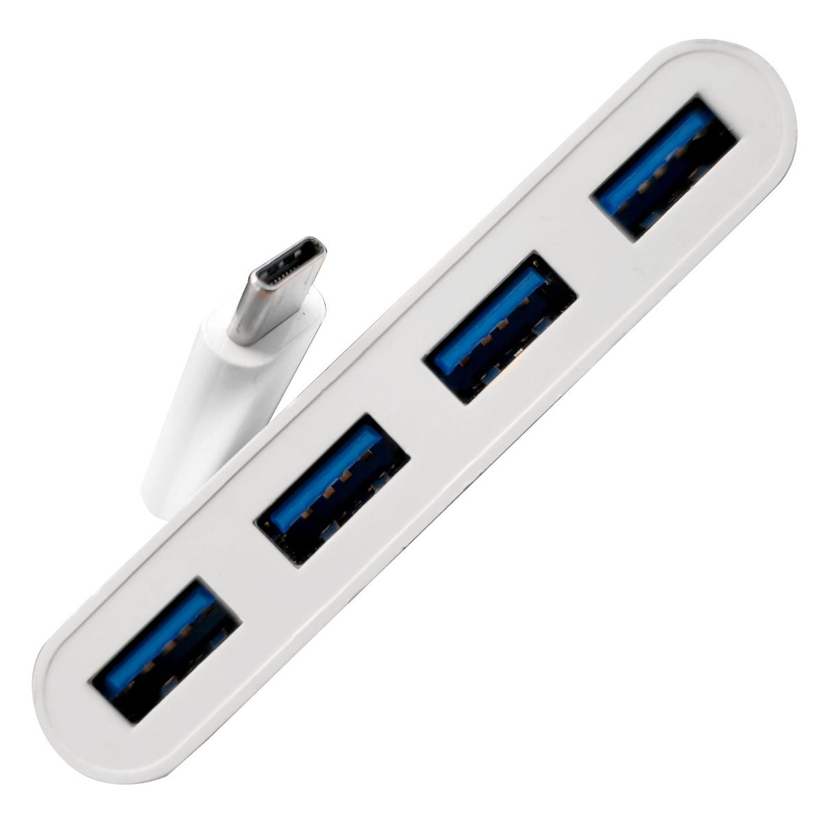 TEKshop Light and Portable USB-C to USB-3.0 x4 Hub in White