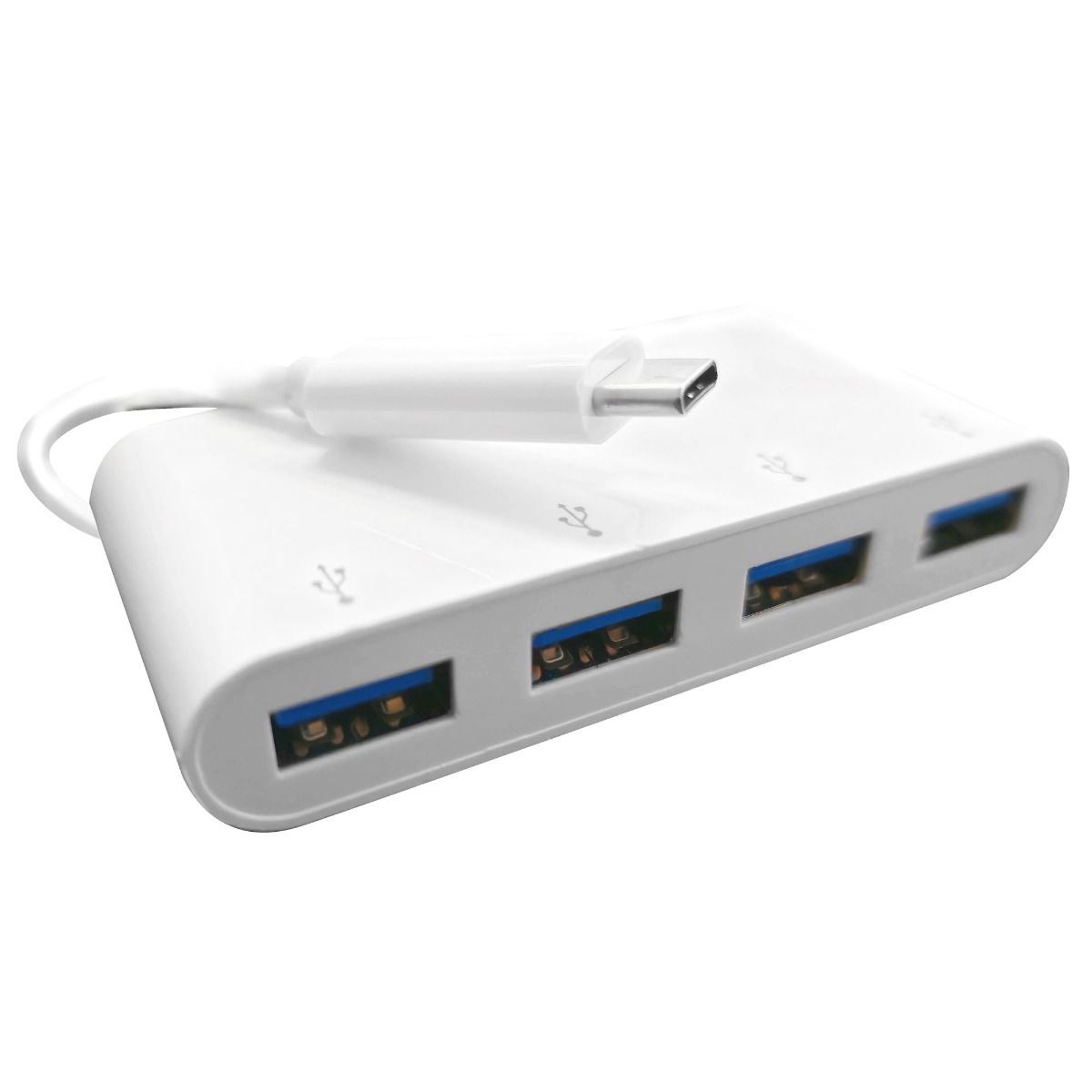 TEKshop Light and Portable USB-C to USB-3.0 x4 Hub in White