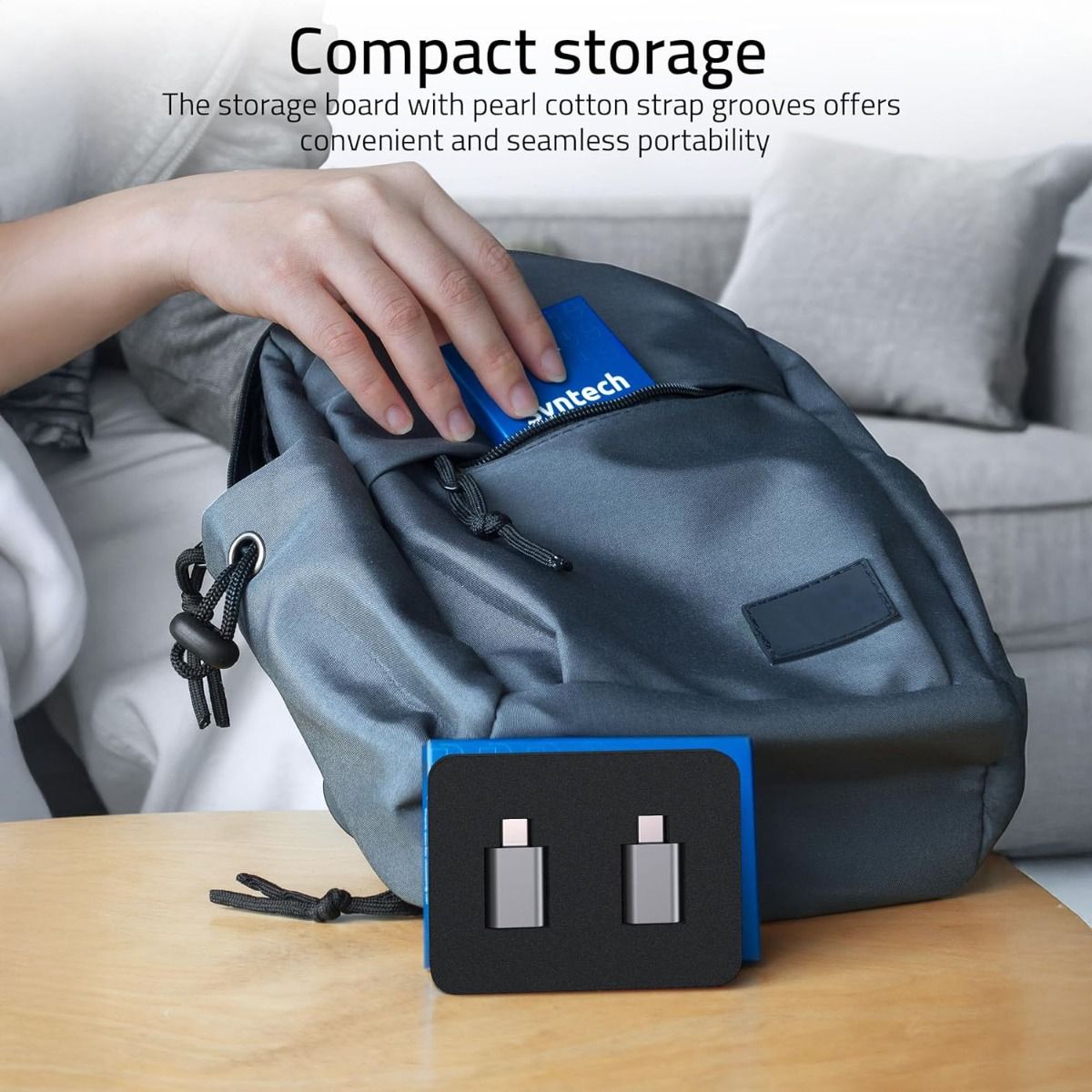 Syntec USB-C Male to USB A Female OTG Adapter 2 Pack Space Grey