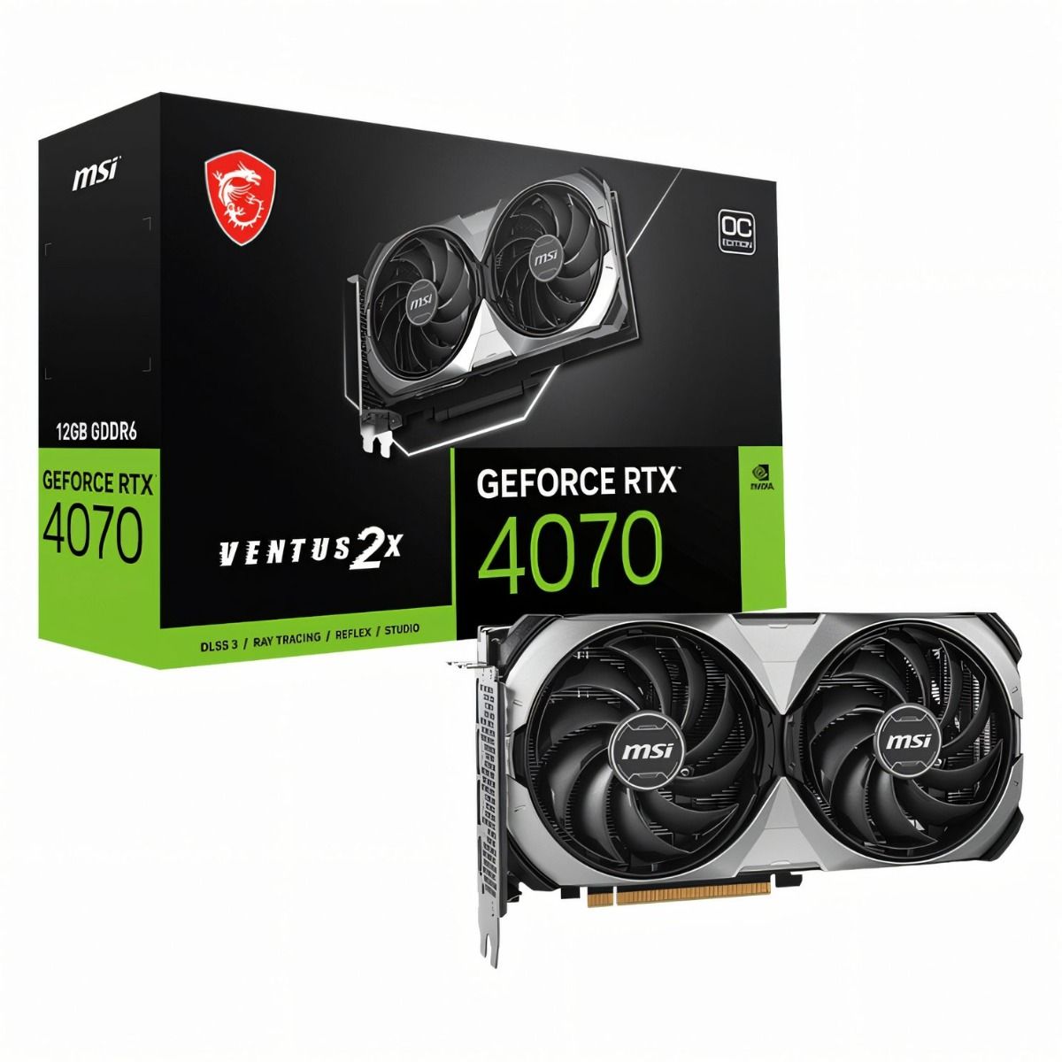 MSI RTX 4070 VENTUS 2X E1 12GB GDDR6 OC Graphics Card HDMI DIsplayPort