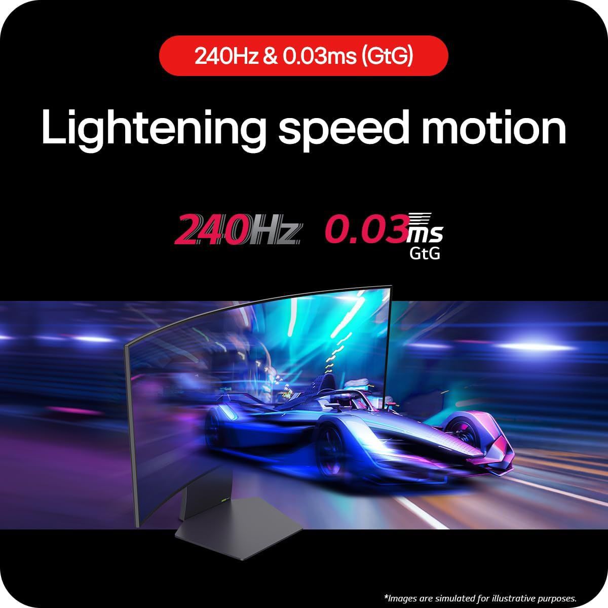 LG UltraGear OLED Curvo 34" QHD Curved Gaming Widescreen Monitor AMD FreeSync