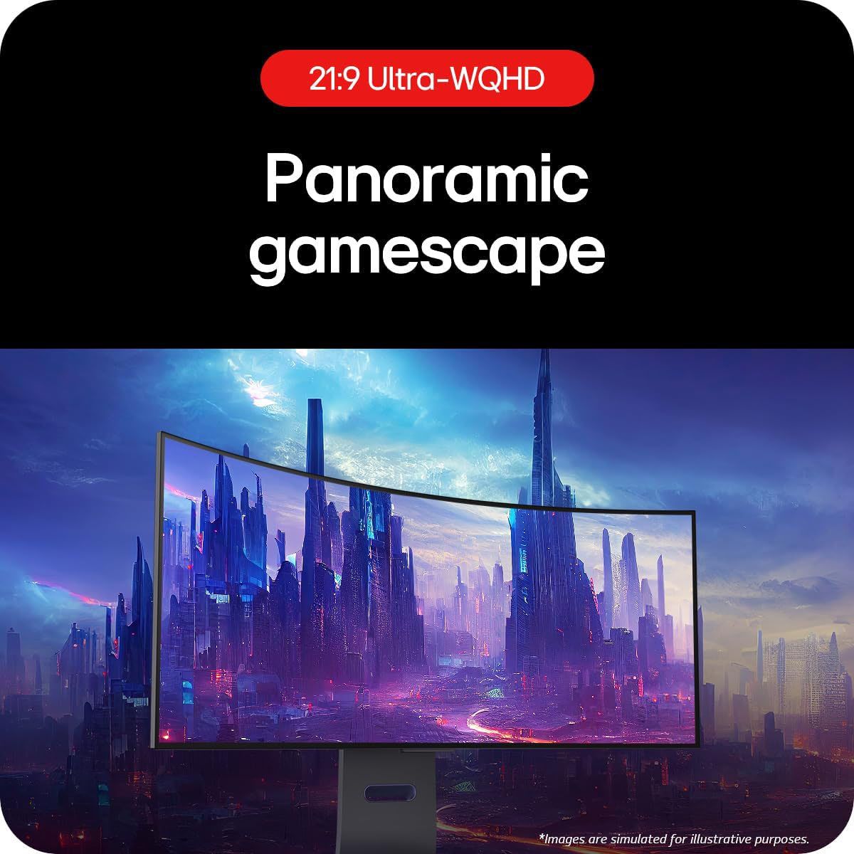 LG UltraGear OLED Curvo 34" QHD Curved Gaming Widescreen Monitor AMD FreeSync