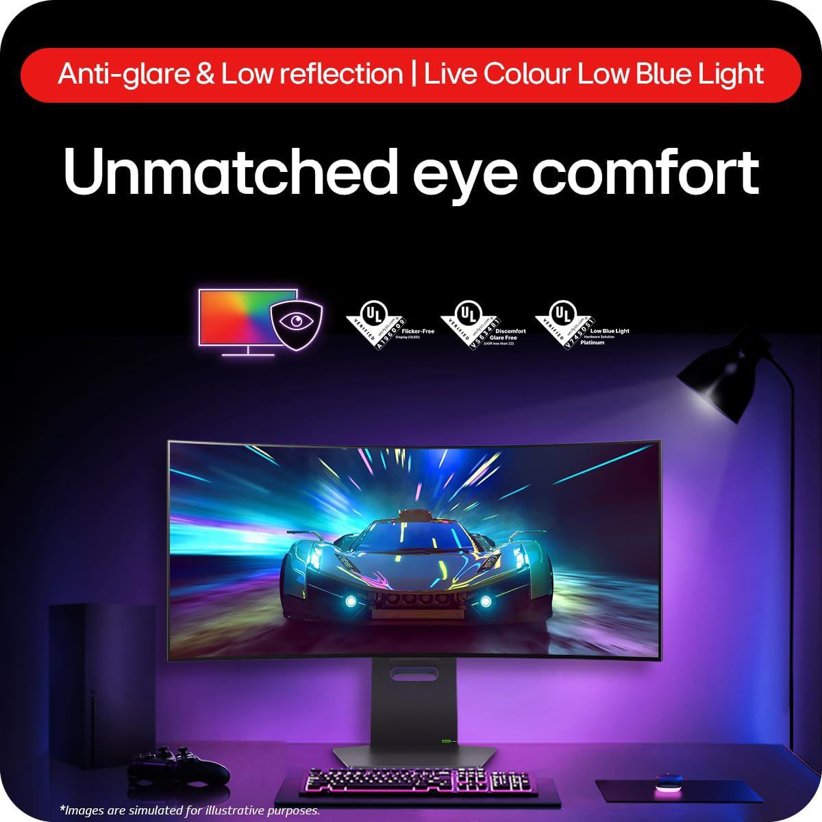 LG UltraGear OLED Curvo 34" QHD Curved Gaming Widescreen Monitor AMD FreeSync
