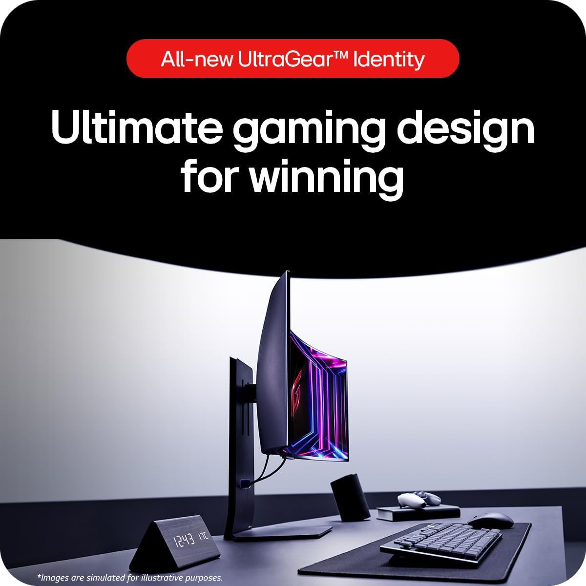 LG UltraGear OLED Curvo 34" QHD Curved Gaming Widescreen Monitor AMD FreeSync