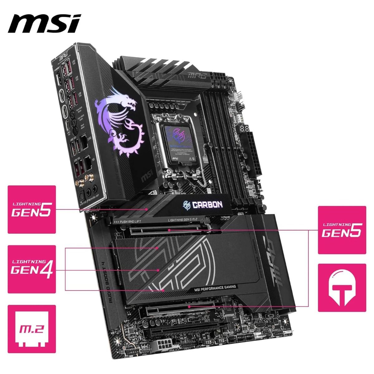 MSI MPG Z890 CARBON WIFI 7 ATX Motherboard LAN DDR5 for Intel CPU LGA1851
