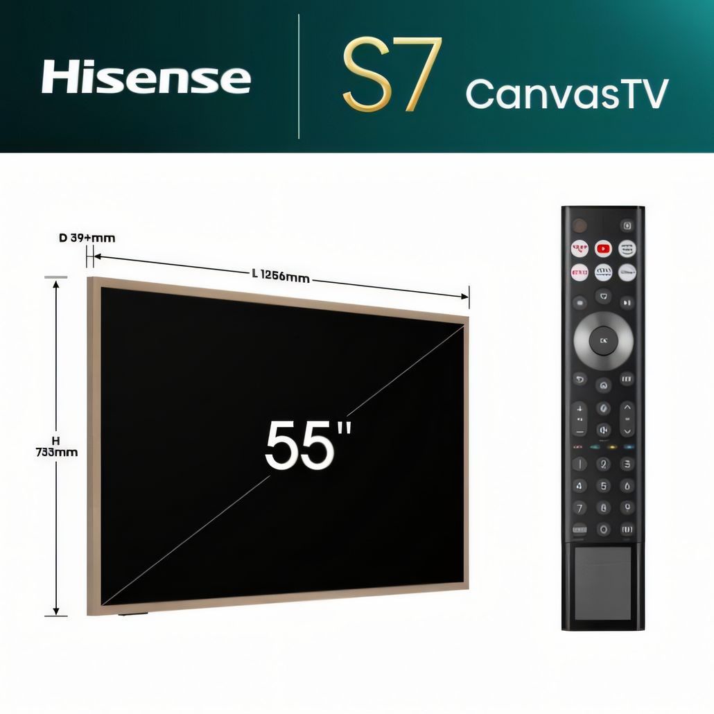 Hisense Canvas S7N 55" 4K Ultra HD Smart Art Mode TV HDR QLED with Amazon Alexa