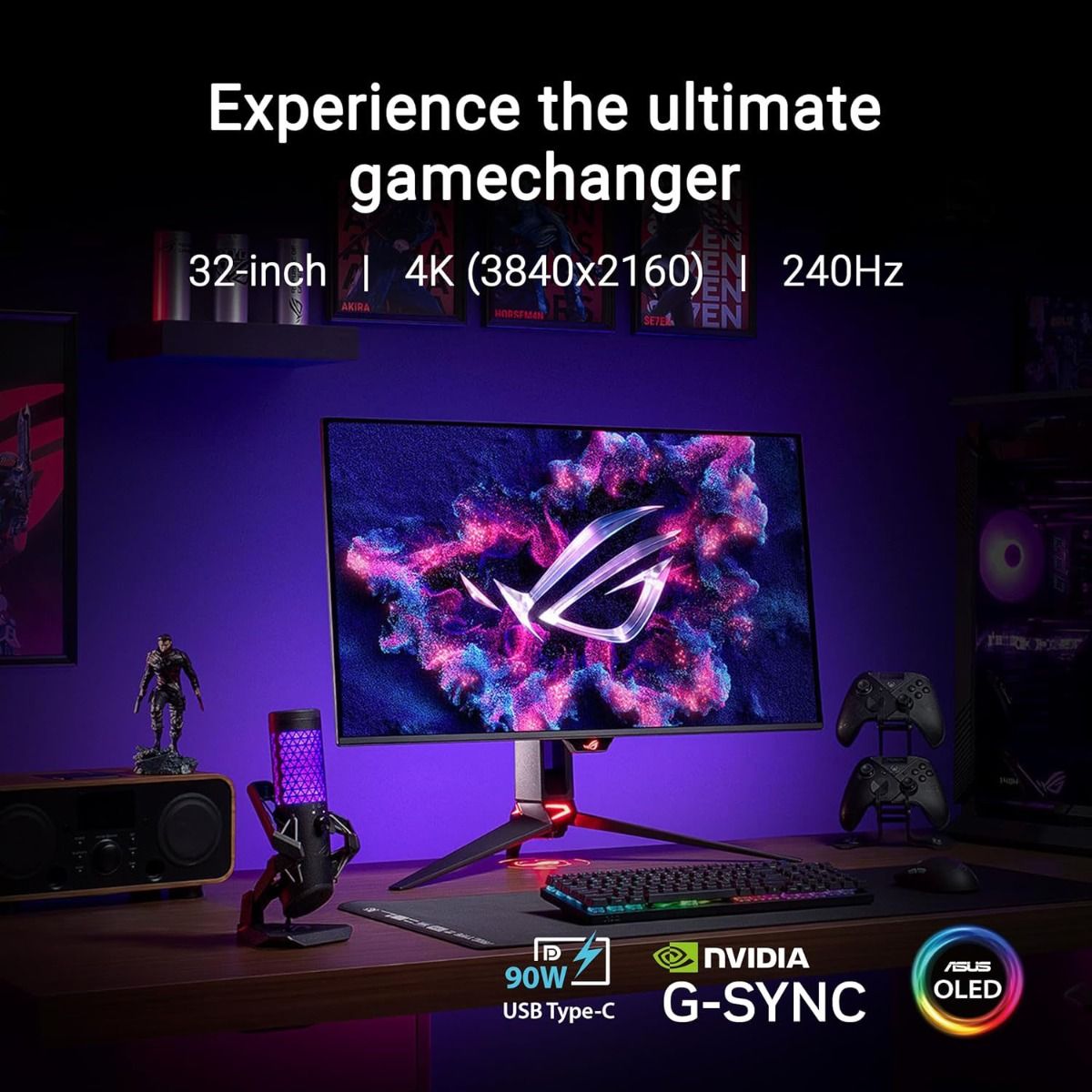 ASUS ROG Swift OLED 31.5" 4K Ultra HD 240Hz 0.03ms DisplayHDR Gaming Monitor