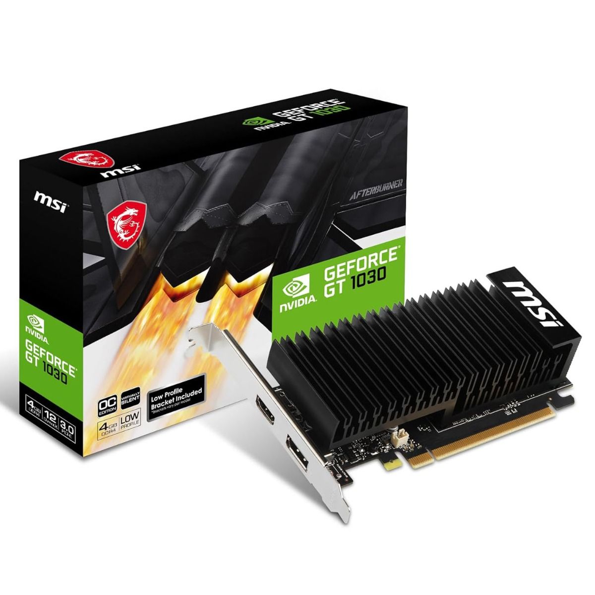 MSI GT 1030 4GHD4 LP OC 4GB GDDR4 Graphics Card PCIe 3.0 x16 DisplayPort HDMI