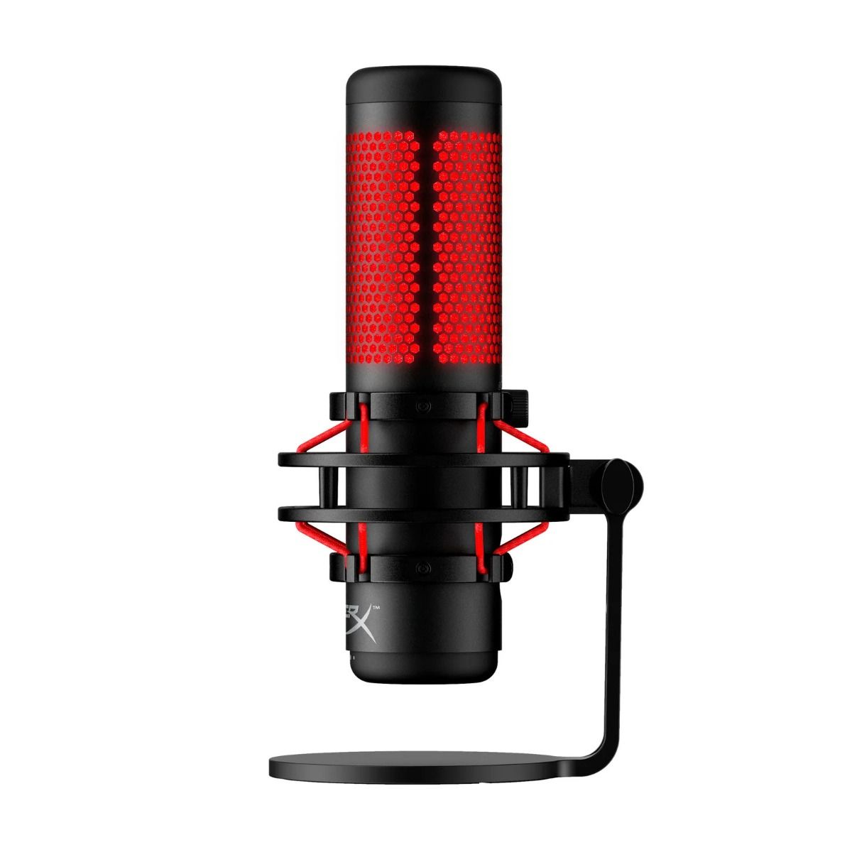HyperX QuadCast USB Microphone Anti-Shock Mount - Red Lighting Tap-To-Mute
