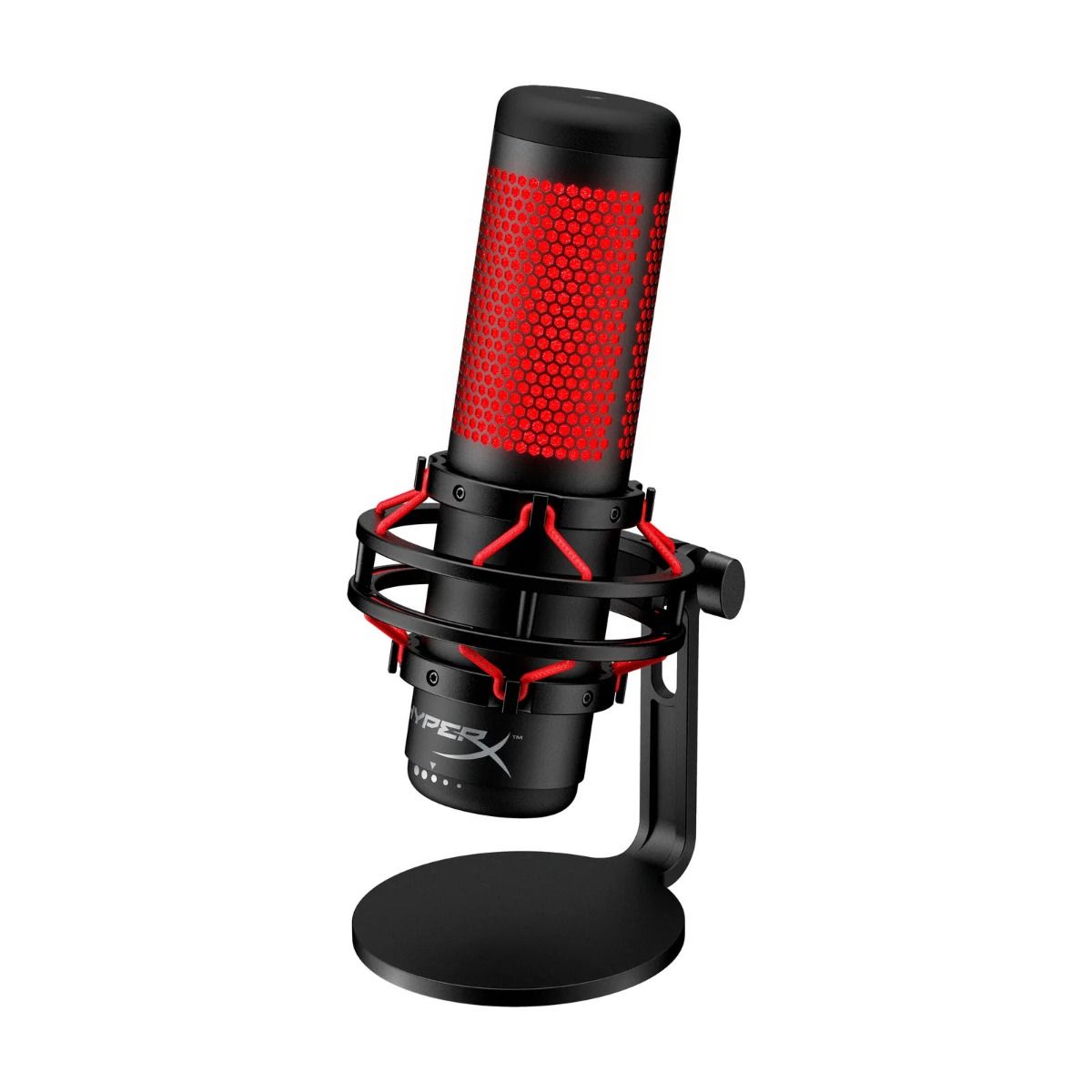 HyperX QuadCast USB Microphone Anti-Shock Mount - Red Lighting Tap-To-Mute